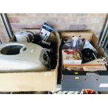 2 X LARGE BOXES OF HOUSEHOLD ELECTRICALS TO INCLUDE MORPHY RICHARDS BREAD MAKER, KETTLE, HAIRDRYER,