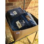 BOX CONTAINING A QUANTITY OF AS NEW JEANS & TROUSERS INCLUDING UNION