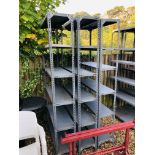 3 X STEEL WORKSHOP SHELVING UNITS 80 INCH HEIGHT, 36 INCH WIDE,