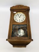 VINTAGE OAK CASED WALL CLOCK WITH WESTMINSTER CHIME