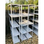 3 X STEEL WORKSHOP SHELVING UNITS, 67 INCH HEIGHT, 36 INCH WIDE,