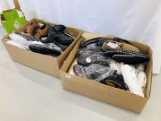 2 X LARGE BOXES OF DESIGNER SHOES AND SLIPPERS (AS NEW)