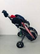 DUNLOP GOLF CADDY 9 ORANGE INFINITY GRAPHITE GOLF CLUBS, PGA COLLECTION PUTTER,