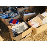 7 X LARGE BOXES OF MIXED PAPER & HARD BACK BOOKS TO INCLUDE LOCAL & WAR AND MANY MORE SUBJECTS