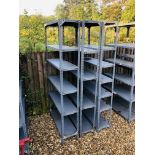 3 X STEEL WORKSHOP SHELVING UNITS 80 INCH HEIGHT, 36 INCH WIDE,