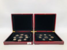 TWO CASED SETS OF COINS - THE EMBLEM SERIES DECIMALS OF ELIZABETH II AND THE PREDECIMALS OF