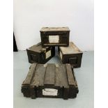 3 X STEEL AMMUNITION CRATES + 1 WOODEN CRATE