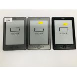 3 X AMAZON KINDLES - SOLD AS SEEN