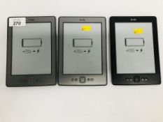 3 X AMAZON KINDLES - SOLD AS SEEN