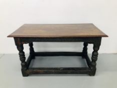 CARVED OAK SIDE TABLE