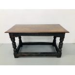 CARVED OAK SIDE TABLE