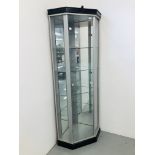 FULL HEIGHT CORNER DISPLAY CABINET WITH MIRRORED BACK