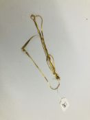 MATCHING 9CT. GOLD NECKLACE AND BRACELET TOGETHER WITH TWO 9CT.