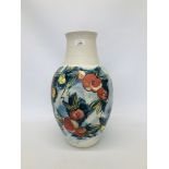 A DAVID WALTERS STUDIO POTTERY VASE DECORATED WITH APPLES AND PEARS HEIGHT 19 INCH