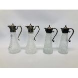 COLLECTION OF QUALITY CRYSTAL GLASSWARE TO INCLUDE 4 CLARET JUGS, DECANTERS, BOWLS,