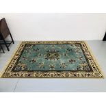 CHINESE STYLE BLUE & RED PATTERN RUG - APPROX 170CM X 245CM