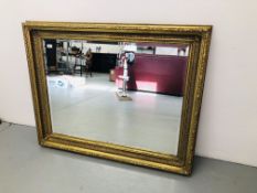 A GOOD QUALITY REPRODUCTION RECTANGULAR BEVELLED EDGE MIRROR 49 INCH X 38 INCH