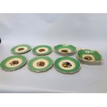 SEVEN PIECES BURLEIGH WARE FRUIT SERVICE