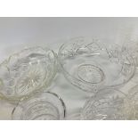 AN EXTENSIVE COLLECTION OF ASSORTED QUALITY GLASSWARES TO INCLUDE PRESERVES, JUGS, VASES, WINES,