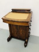 VICTORIAN DAVENPORT WITH ROSEWOOD & WALNUT DETAIL (KEYS WITH AUCTIONEER)