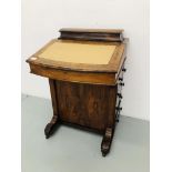 VICTORIAN DAVENPORT WITH ROSEWOOD & WALNUT DETAIL (KEYS WITH AUCTIONEER)