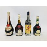 1 X LITRE BOTTLE BENEDICTINE LIQUEUR, 1 X 750ML BOTTLE OF THE SAME,