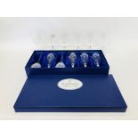 A SET OF SIX WATERFORD FINE CRYSTAL WINES AND A BOXED SET OF DOULTON LEAD CRYSTAL WINES