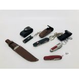 COLLECTION OF 2 VICTORINOX POCKET KNIVES IN CASES, ROLSON POCKET KNIFE,