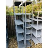 2 X STEEL WORKSHOP SHELVING UNITS - 80 INCH LENGTH, 36 INCH WIDE,