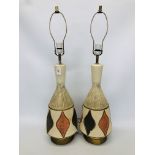PAIR OF STUDIO POTTERY TABLE LAMPS WITH SHADES