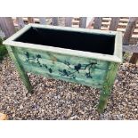 GREEN PAINTED GARDEN PLANTER