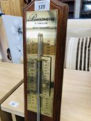 (R) MAHOGANY STICK BAROMETER SELON TORRICELLI