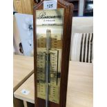 (R) MAHOGANY STICK BAROMETER SELON TORRICELLI