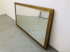 RECTANGLE GOLD FINISH WALL MIRROR WITH BEVELLED GLASS
