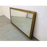 RECTANGLE GOLD FINISH WALL MIRROR WITH BEVELLED GLASS