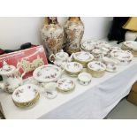 LARGE QUANTITY ROYAL ALBERT LAVENDER ROSE DINNERWARE INCLUDING MEAT PLATE, PLATES, TEA POT, DISHES,