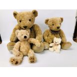 2 X MARKS & SPENCER "CONNOISSEUR" TEDDY BEARS BECKETT BEAR & A KEEL TOYS TEDDY BEAR