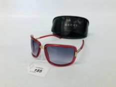 PAIR OF DESIGNER SUNGLASSES MARKED GUCCI WITH CASE