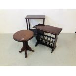 3 X MAHOGANY FINISH OCCASIONAL TABLES