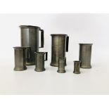 SET OF 7 PEWTER GRADUATED MEASURES