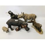 COLLECTION OF 5 HIPPO,