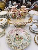 BAVARIA 21 PIECE TEA SET (CHIP TO RIM OF SUGAR POT & JUG) + 5 PIECE OF H.B.