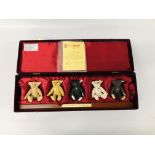 STEIFF BRITISH COLLECTORS SET 1989-1993 IS NUMBER 1416 / 1500 BOXED WITH CERTIFICATE