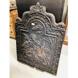VINTAGE CAST FIRE INSERT DEPICTING CLASSICAL SCENE A/F
