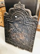 VINTAGE CAST FIRE INSERT DEPICTING CLASSICAL SCENE A/F