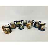 9 X GREAT YARMOUTH POTTERY MUGS RELATING TO LOWESTOFT + DUNWICH LOST CITY