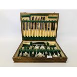 OAK CASED CANTEEN OF CUTLERY