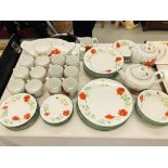 47 PIECES OF ROYAL WORCESTER "POPPIES" TABLEWARE PLUS MATCHING TABLE MATS