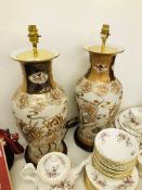 A PAIR OF HAND PAINTED CHINESE LAMP BASES - SOLD AS SEEN