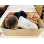 BOX OF DESIGNER BRANDED RUSSIAN FUR STYLE HATS TO INCLUDE FRANK USHER,